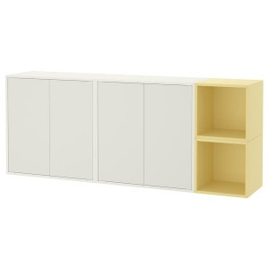 IKEA EKET wall-mounted cabinet combination, 68 7/8x13 3/4x27 1/2 in White / Pale Yellow, Ikea Ireland | 9806SKORX
