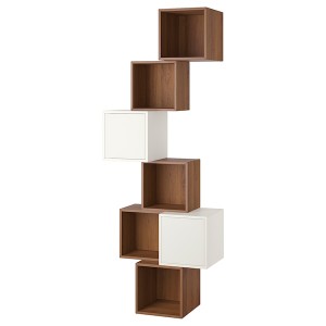 IKEA EKET wall-mounted cabinet combination, 31 1/2x13 3/4x82 5/8 in Walnut Effect / White, Ikea Ireland | 4927FSHEV