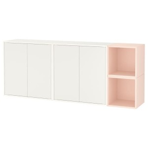 IKEA EKET wall-mounted cabinet combination, 68 7/8x13 3/4x27 1/2 in White / Pale Pink, Ikea Ireland | 5192HIFSW