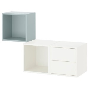 IKEA EKET wall-mounted storage combination, 41 3/8x13 3/4x27 1/2 in White / Light Gray / Blue, Ikea Ireland | 0765UIOXH