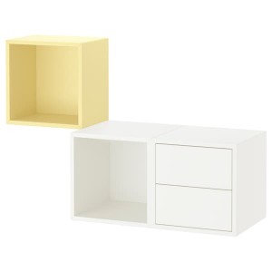 IKEA EKET wall-mounted storage combination, 41 3/8x13 3/4x27 1/2 in White / Pale Yellow, Ikea Ireland | 3578ZXPHQ
