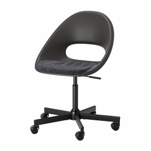 IKEA ELDBERGET / MALSKÄR swivel chair + pad, black Dark Gray / Black, Ikea Ireland | 0617KEABW