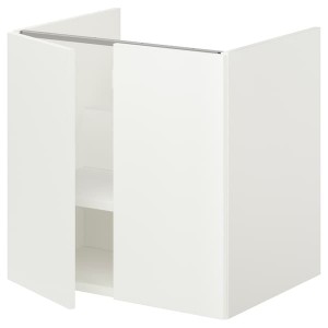 IKEA ENHET Bathroom vanity with 2 doors, 24x18 3/4x24 in White, Ikea Ireland | 1362ZKPBO