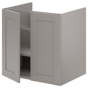 IKEA ENHET Bathroom vanity with 2 doors, 24x18 3/4x24 in Gray / Gray Frame, Ikea Ireland | 3049DFNWU
