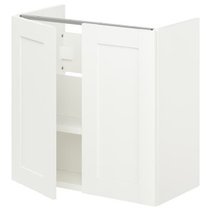 IKEA ENHET Bathroom vanity with 2 doors, 24x12 3/4x24 in White / White Frame, Ikea Ireland | 5692MQGSY