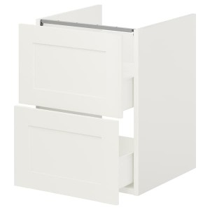 IKEA ENHET Bathroom vanity with 2 drawers, 18x18 3/4x24 in White / White Frame, Ikea Ireland | 1847NLIGE