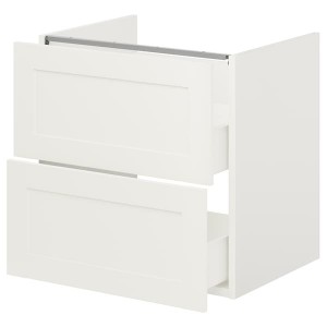 IKEA ENHET Bathroom vanity with 2 drawers, 24x18 3/4x24 in White / White Frame, Ikea Ireland | 1025LPFGA