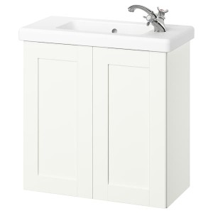 IKEA ENHET / TVÄLLEN Bathroom vanity w doors/sink/faucet, 25 1/2x13 1/8x26 in White / White Frame, Ikea Ireland | 6513LXPNR