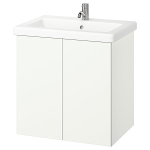 IKEA ENHET / TVÄLLEN Bathroom vanity w doors/sink/faucet, 25 1/2x19 1/8x26 in White, Ikea Ireland | 6012JEPCR