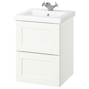IKEA ENHET / TVÄLLEN Bathroom vanity with sink & faucet, 19 5/8x19 1/8x26 in White / White Frame, Ikea Ireland | 4938PDKUB