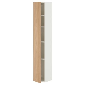 IKEA ENHET high cabinet/1 door, 12x12 3/4x72 in White / Oak Effect, Ikea Ireland | 2451WEJBS