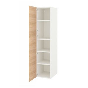 IKEA ENHET high cabinet with 2 doors, 18x24 3/4x80 in White / Oak Effect, Ikea Ireland | 5846JABHZ