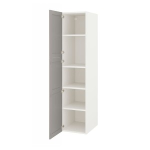 IKEA ENHET high cabinet with 2 doors, 18x24 3/4x80 in White / Gray Frame, Ikea Ireland | 1307WANHP