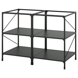 IKEA ENHET kitchen island frame with shelves, 24 in, 2 pack Anthracite, Ikea Ireland | 4509CZNVP