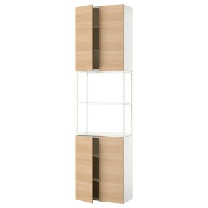 IKEA ENHET storage combination, 24x12 3/4x90 in White / Oak Effect, Ikea Ireland | 7504EZMNY