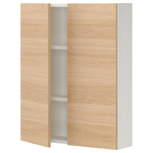 IKEA ENHET wall cabinet/2 door, 24x6 3/4x30 in White / Oak Effect, Ikea Ireland | 8142DSKVR