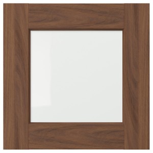 IKEA ENKÖPING glass door, 15x15 in Brown Walnut Effect, Ikea Ireland | 5837LHPYR
