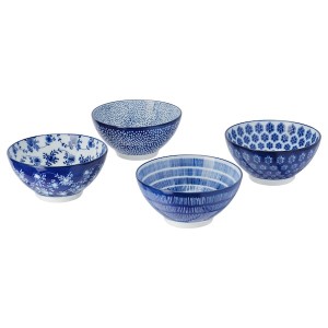 IKEA ENTUSIASM bowl, 4 ½ in, 4 pack Patterned / Blue, Ikea Ireland | 0781LNVXP