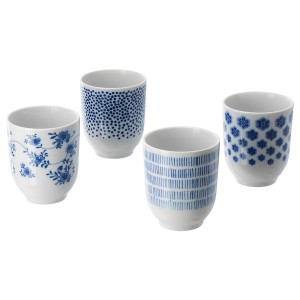 IKEA ENTUSIASM tumbler, 7 oz, 4 pack Patterned / Blue, Ikea Ireland | 6219XDHYO
