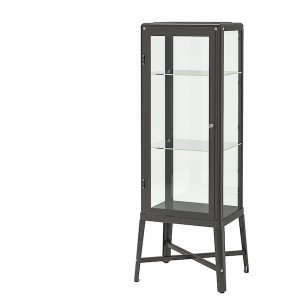 IKEA FABRIKÖR Glass-door cabinet, 22 1/2x59 in Dark Gray, Ikea Ireland | 5801LMIXR