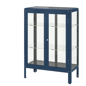 IKEA FABRIKÖR Glass-door cabinet, 31 7/8x44 1/2 in Black / Blue, Ikea Ireland | 5762HZGCB