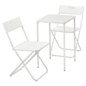 IKEA FEJAN table and 2 folding chairs, outdoor, white/white, Ikea Ireland | 1726IWCER