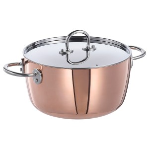 IKEA FINMAT pot with lid, copper/stainless steel, 3 qt, Ikea Ireland | 8073EWYOP