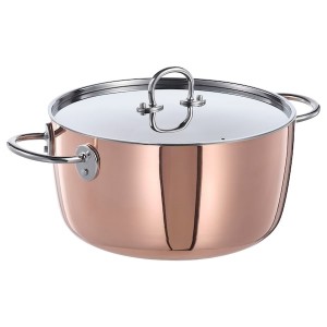 IKEA FINMAT pot with lid, copper/stainless steel, 5 qt, Ikea Ireland | 2017UMECR