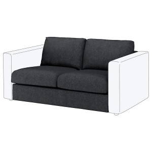 IKEA FINNALA Cover for loveseat section Tallmyra Black / Gray, Ikea Ireland | 4293UFJXM