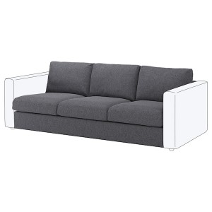 IKEA FINNALA Cover for sofa section Gunnared Medium Gray, Ikea Ireland | 0196WJYVA