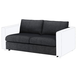 IKEA FINNALA cover for loveseat sleeper section Tallmyra Black / Gray, Ikea Ireland | 1750MUNYW