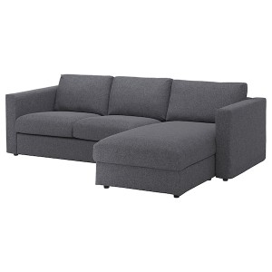 IKEA FINNALA cover for sofa, with chaise Gunnared Medium Gray, Ikea Ireland | 1678HREKS