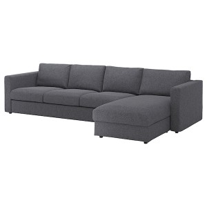 IKEA FINNALA cover sectional/4-seat w chaise Gunnared Medium Gray, Ikea Ireland | 6198ERZJU