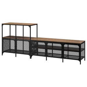 IKEA FJÄLLBO TV storage combination, black, 98 3/8x14 1/8x37 3/8 in, Ikea Ireland | 4169GSDKZ