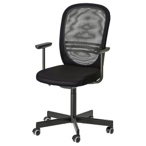 IKEA FLINTAN office chair with armrests Black, Ikea Ireland | 3762ESUBQ