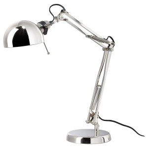 IKEA FORSÅ work lamp with LED bulb Nickel Plated, Ikea Ireland | 6910JOUBT