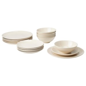 IKEA FÄRGKLAR 18-piece dinnerware set Glossy Beige, Ikea Ireland | 9341SPDAV