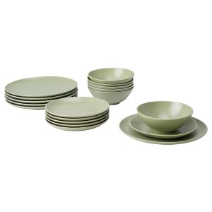 IKEA FÄRGKLAR 18-piece dinnerware set Matte Green, Ikea Ireland | 3904DRTCH