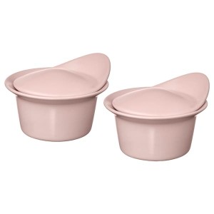IKEA FÄRGKLAR baking/serving dish with lid, 6.8 oz, 2 pack Matte Light Pink, Ikea Ireland | 7283YECLM