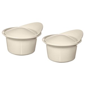 IKEA FÄRGKLAR baking/serving dish with lid, 6.8 oz, 2 pack Glossy Beige, Ikea Ireland | 7213UGXPL