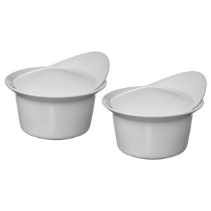 IKEA FÄRGKLAR baking/serving dish with lid, 6.8 oz, 2 pack Matte Light Gray, Ikea Ireland | 2083LCASG