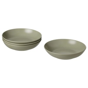IKEA FÄRGKLAR deep plate/bowl, 9 in, 4 pack Matte Green, Ikea Ireland | 6813RWZQP
