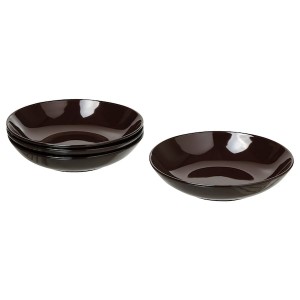 IKEA FÄRGKLAR deep plate/bowl, 9 in, 4 pack Glossy Brown, Ikea Ireland | 3658TPMRB