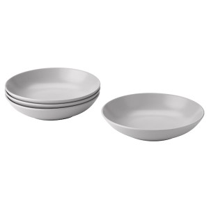 IKEA FÄRGKLAR deep plate/bowl, 9 in, 4 pack Matte Light Gray, Ikea Ireland | 3659NDBCK
