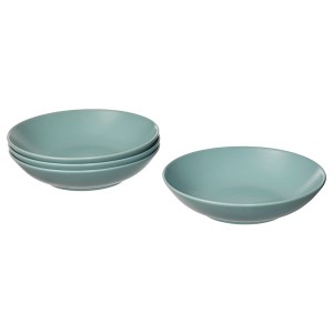 IKEA FÄRGKLAR deep plate/bowl, 9 in, 4 pack Matte Light Turquoise, Ikea Ireland | 6598ZVKAQ