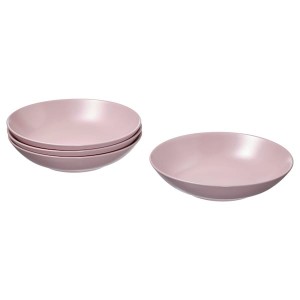IKEA FÄRGKLAR deep plate/bowl, 9 in, 4 pack Matte Light Pink, Ikea Ireland | 0287DBFIZ