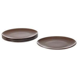 IKEA FÄRGKLAR plate, 10 in, 4 pack Glossy Brown, Ikea Ireland | 9578QDFMO