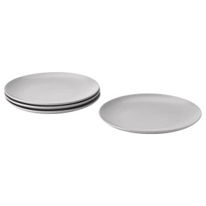 IKEA FÄRGKLAR plate, 10 in, 4 pack Matte Light Gray, Ikea Ireland | 4967ILHMW