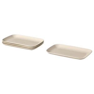IKEA FÄRGKLAR plate, 12x7 in, 4 pack Glossy Beige, Ikea Ireland | 8415OFQKZ