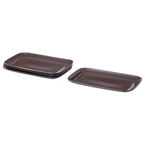 IKEA FÄRGKLAR plate, 12x7 in, 4 pack Glossy Brown, Ikea Ireland | 6195KNWJO